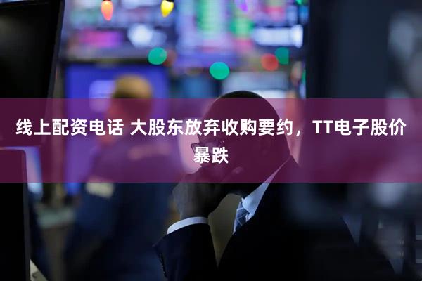 线上配资电话 大股东放弃收购要约，TT电子股价暴跌